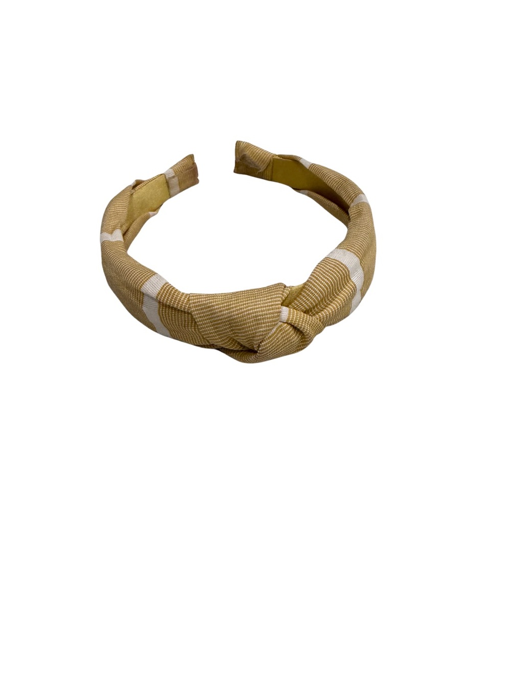 Striped Knot Headband in Mustard and White
